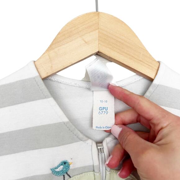 Halo Sleep Sack Gray Whit Striped Elephant Sz M 6-12M 16-24LB - Picture 5 of 6